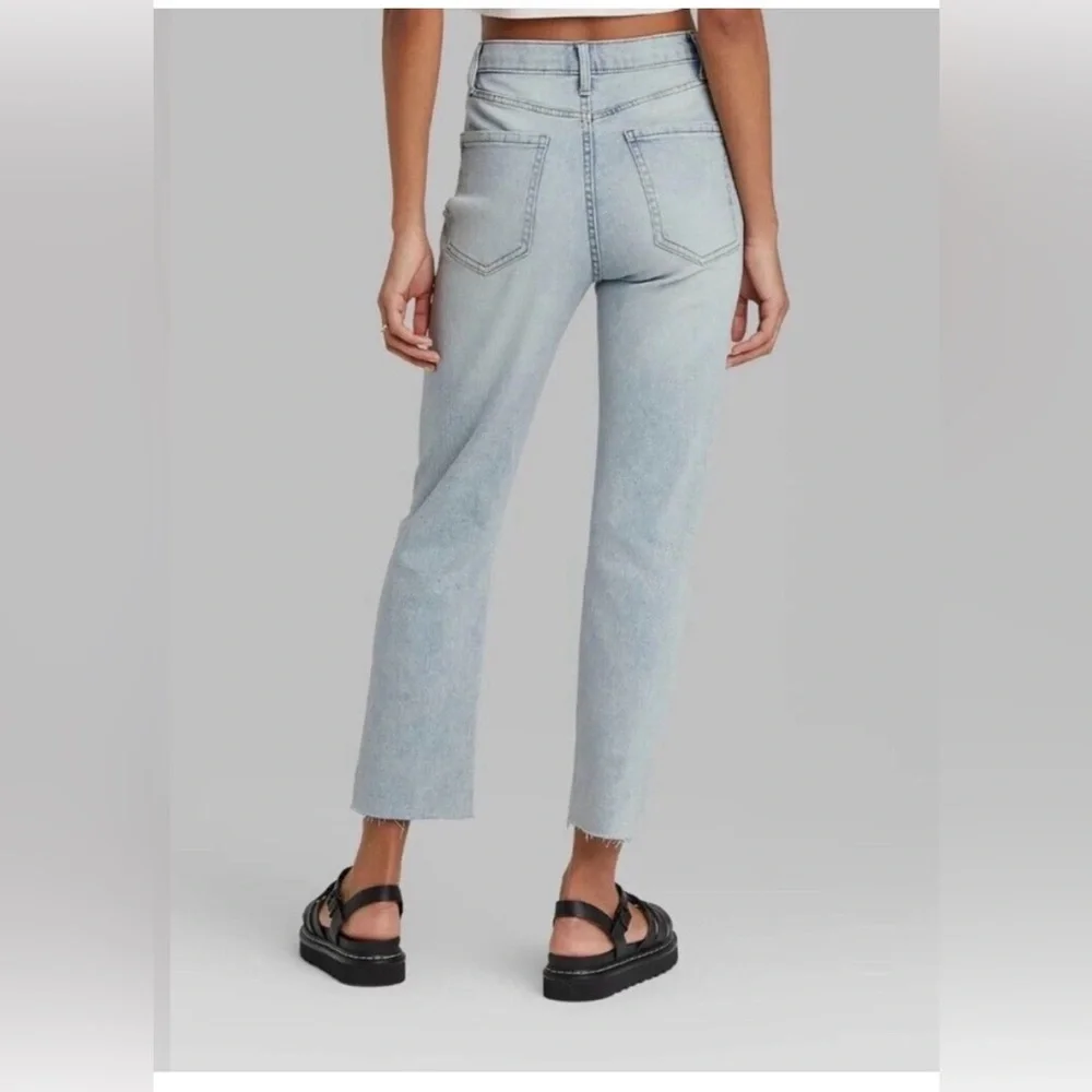 Wild Fable Highest Rise Slim Straight Distressed Jeans - Picture 2 of 8